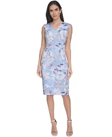 Calvin Klein Petite Floral-Print Sheath Dress