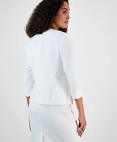Kasper Women's Collarless Open-Front Cuffed Jacket, Regular & Petite Sizes