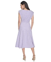 Calvin Klein Women's Tweed A-Line Midi Dress