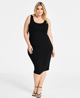 Bar Iii Trendy Plus Sleeveless Bodycon Midi Dress, Created for Macy's
