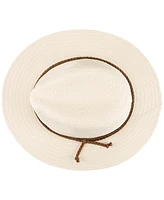 Levi's Men's Straw Panama Hat with Braided Faux-Leather Band
