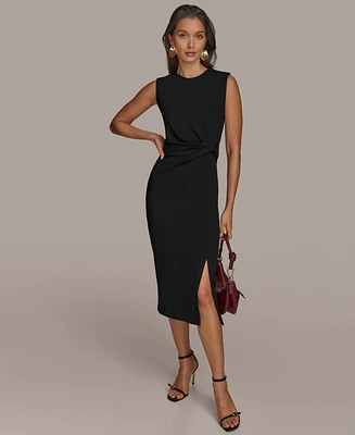 Donna Karan New York Women's Jewel-Neck Front-Slit Sheath Dress