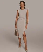 Donna Karan New York Women's Jewel-Neck Front-Slit Sheath Dress