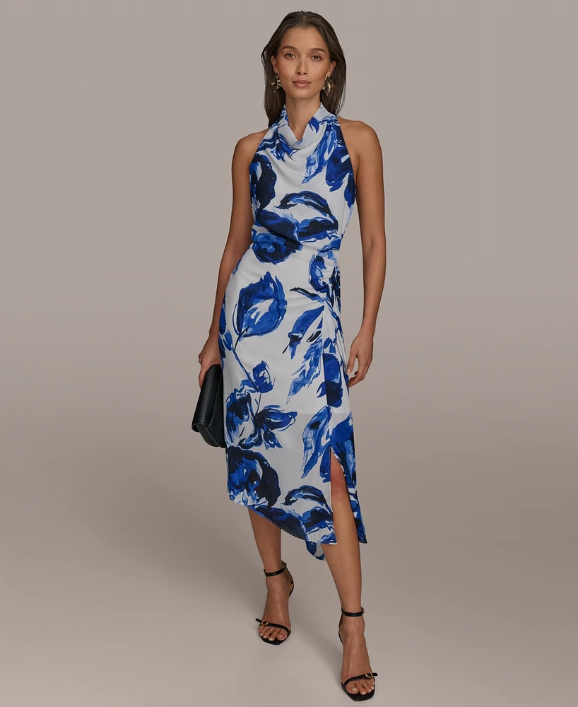 Donna Karan New York Women's Printed Mock-Neck Sleeveless Dress