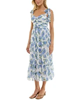 Bcx Juniors' Floral Print Jacquard Sleeveless Fit & Flare Dress