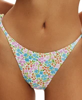 Cotton On Women's Floral-Print Side-Tie Brazilian Bikini Bottoms