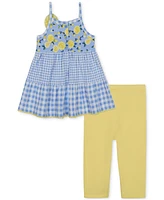 Kids Headquarters Baby Girls Gingham-Floral Tunic & Capri Leggings, 2 Piece Set