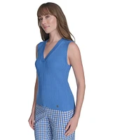 Tommy Hilfiger Women's V-Neck Sleeveless Sweater