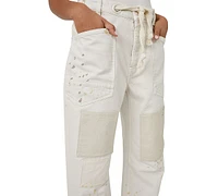 Free People Women's Moxie Drawstring Barrel-Leg Jeans