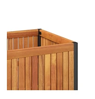 Garden Planter 33.5"x17.7"x17.3" Solid Wood Acacia and Steel