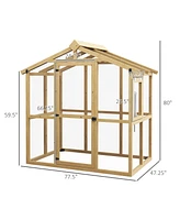 Outsunny Walk-in Polycarbonate house with Automatic Temperature Window