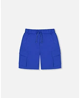 Deux par Baby Boys Parachute Cargo Pocket Shorts Royal Blue