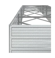 Garden Raised Bed 236.2"x31.5"x17.7" Galvanized Steel Silver