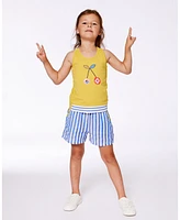 Deux par Big Girls Organic Cotton Tank Top Yellow And Cherries