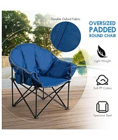 Folding Camping Moon Padded Chair with Carrying Bag