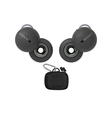 Sony LinkBuds Truly Wireless Earbuds (Dark Gray) with Hard Eva Travel Case