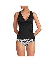 Lands' End Women's D-Cup V-Neck Plunge X Back Tankini Top