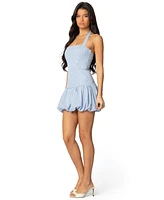 Edikted Womens Pinstripe Bubble Skirt Mini Dress