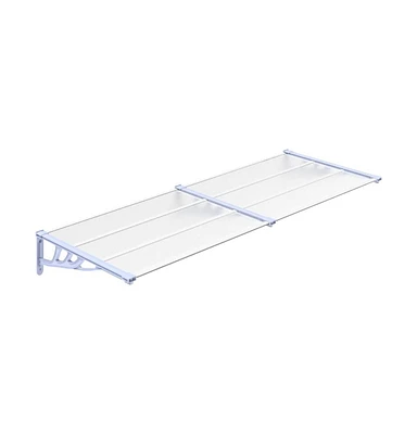Door Canopy Gray and Transparent 94.1"x35.4" Polycarbonate