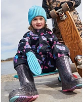 Baby Girl Rain Boots Black With Glitter - Infant