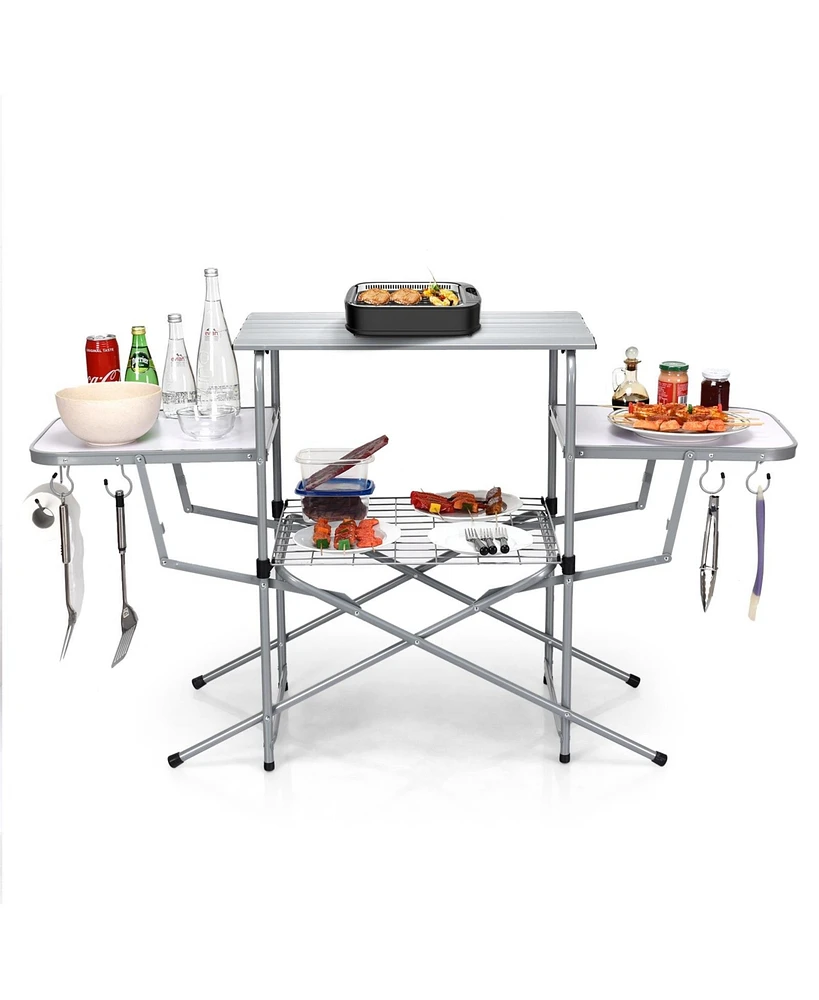 Foldable Outdoor Bbq Table Grilling Stand