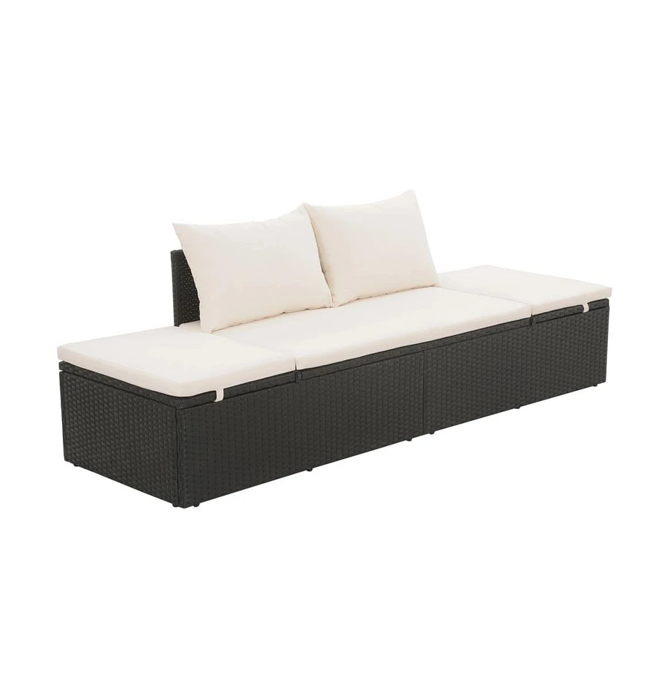 Patio Bed Outdoor Daybed Sofa Lounge Chair Furniture Poly Rattan