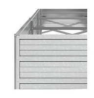 Garden Raised Bed 126"x31.5"x17.7" Galvanized Steel Silver