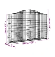 Arched Gabion Basket 78.7"x11.8"x47.2"/55.1" Galvanized Iron