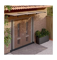 Door Canopy Black 141.1"x35.4" Polycarbonate