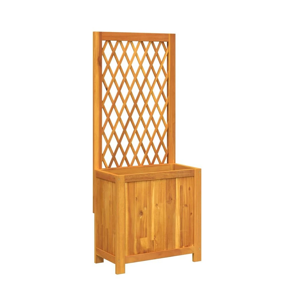 Planter with Trellis 21.7"x11.6"x52" Solid Wood Acacia