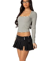 Edikted Womens Alex Striped Top