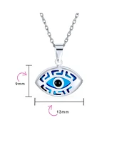 Bling Jewelry Turkish Evil Eye Filigree Charm Pendant Necklace in Sterling Silver for Protection