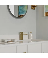 Single-Handle Single-Hole Modern Bathroom Faucet For Sink Drip-Free Vanity Brushed Gold