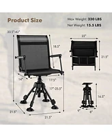 Folding Swivel Patio Chair with 4 Adjustable Leg