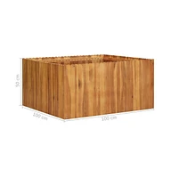 Garden Raised Bed 39.4"x39.4"x19.7" Solid Acacia Wood