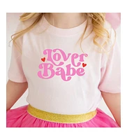 Sweet Wink Toddler Girls Lover Babe Valentine's Day Short Sleeve T-Shirt