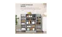 Simple Triamine Adjustable Shelves Sideboard With Door Cabinet