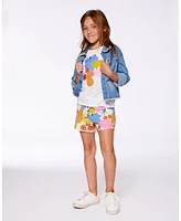 Deux par Toddler Girls Printed French Terry Short Fruits On Yellow Background - Toddler|Child