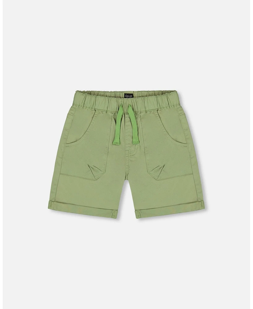 Deux par Big Boys Stretch Twill Short Green