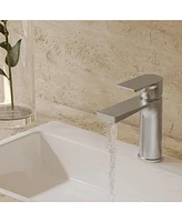 Single-Handle Single-Hole Modern Bathroom Faucet for Sink Drip-Free Vanity Sink Faucet in Brushed Gold