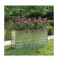 Garden Raised Bed 63"x15.7"x30.3" Galvanized Steel Silver