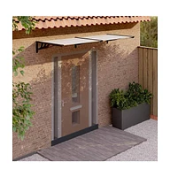 Door Canopy Black and Transparent 94.1"x35.4" Polycarbonate