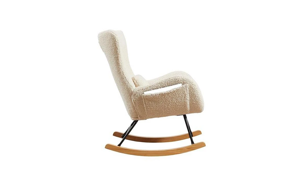 Rocking Chair Nursery, Modern Rocking Chair with High Backrest