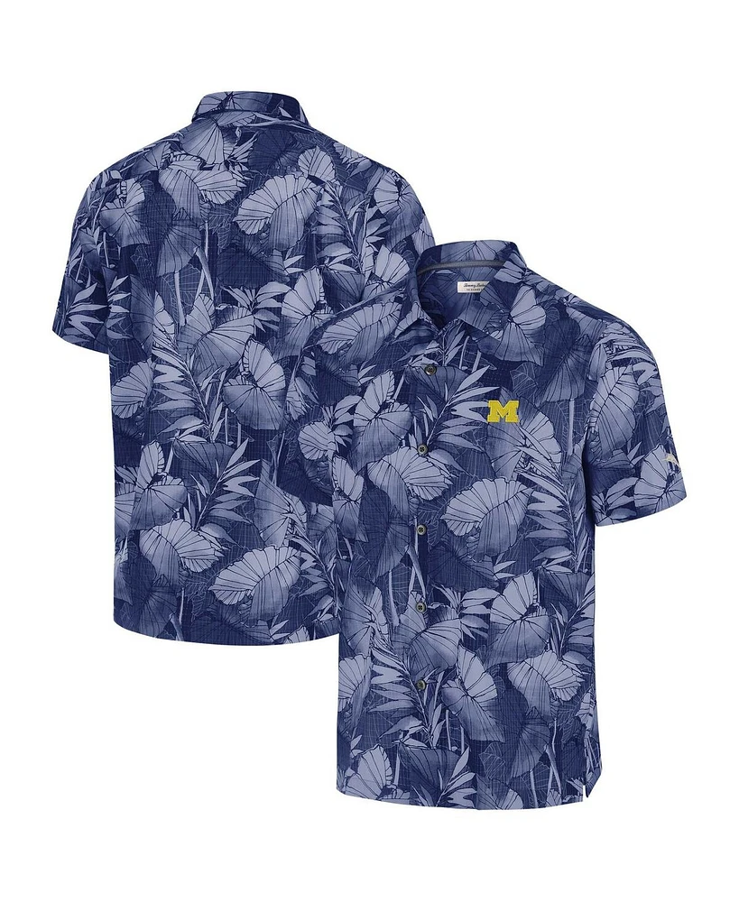 Tommy Bahama Men's Blue Michigan Wolverines Coast Nuevo Fronds Button-Up Shirt