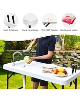 Folding Cleaning Sink Faucet Cutting Camping Table w/ Sprayer