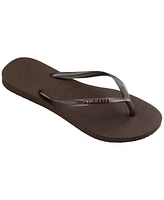 Havaianas Women's Slim Logo Metallic Round Toe Sandals