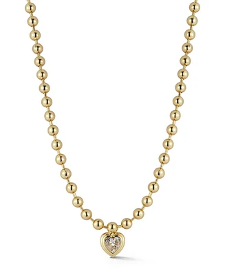 Rachel Zoe Gold Plated Heart Necklace with Ball Chain