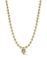 Rachel Zoe Gold Plated Heart Necklace with Ball Chain