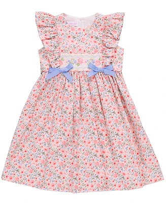 Bonnie Jean Toddler and Little Girls Ditsy Floral Print Smocked Dress