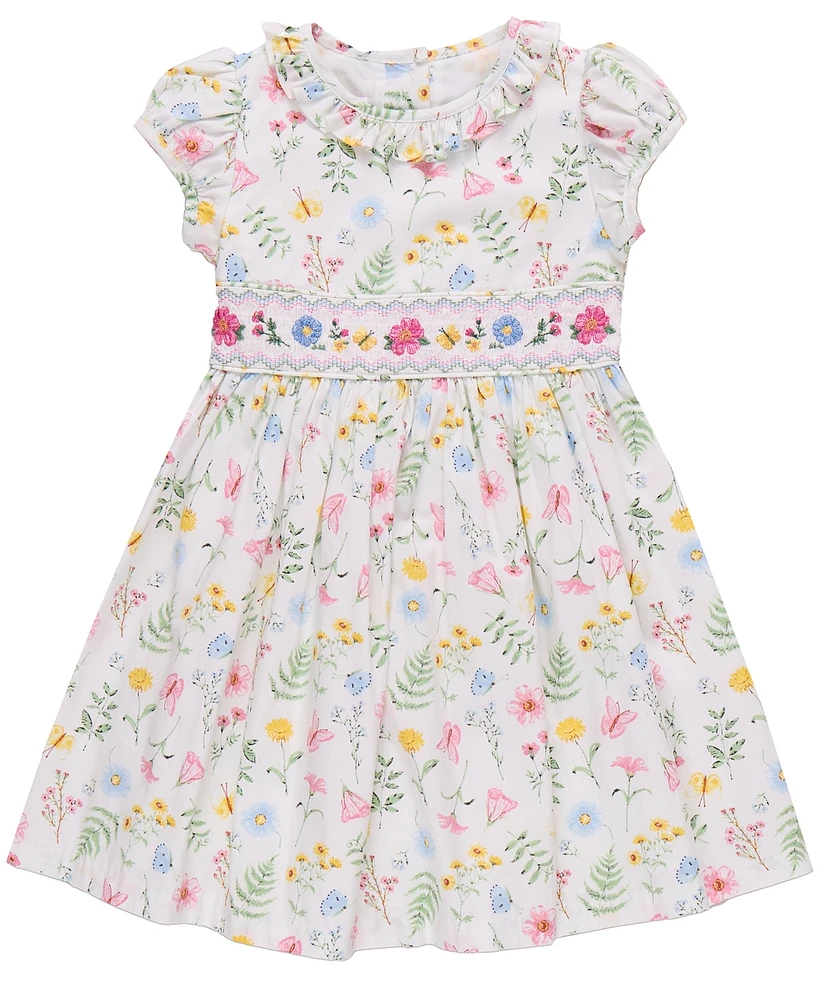 Bonnie Jean Toddler and Little Girls Botanical Floral Smocked Dress